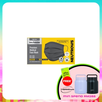 NEUTROVIS - Extra Protection Premium 4-Ply Medical Face Mask Adult Steel Grey 50s