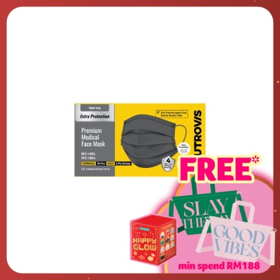 NEUTROVIS Extra Protection Premium 4-Ply Medical Face Mask Adult Steel Grey 50s