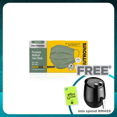 NEUTROVIS Extra Protection Premium 4-Ply Medical Face Mask Adult Sage Green 50s