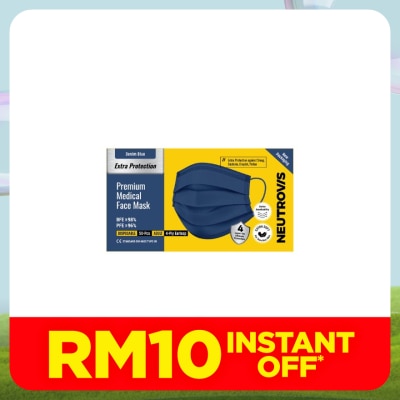 NEUTROVIS Extra Protection Premium 4-Ply Medical Face Mask Adult Denim Blue 50s