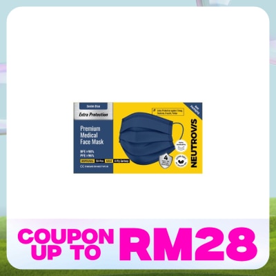 NEUTROVIS Extra Protection Premium 4-Ply Medical Face Mask Adult Denim Blue 50s