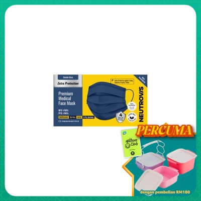 NEUTROVIS - Extra Protection Premium 4-Ply Medical Face Mask Adult Denim Blue 50s