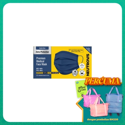 NEUTROVIS - Extra Protection Premium 4-Ply Medical Face Mask Adult Denim Blue 50s