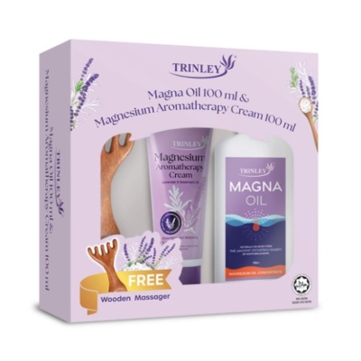 TRINLEY - Magnesium Aromatherapy Cream 100ml + Magna Oil 100ml Foc Gift