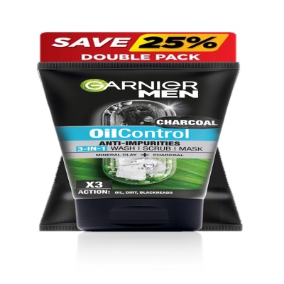 GARNIER MEN - GOil Control 3 in 1 Charcoal Twinpack 2x100ML