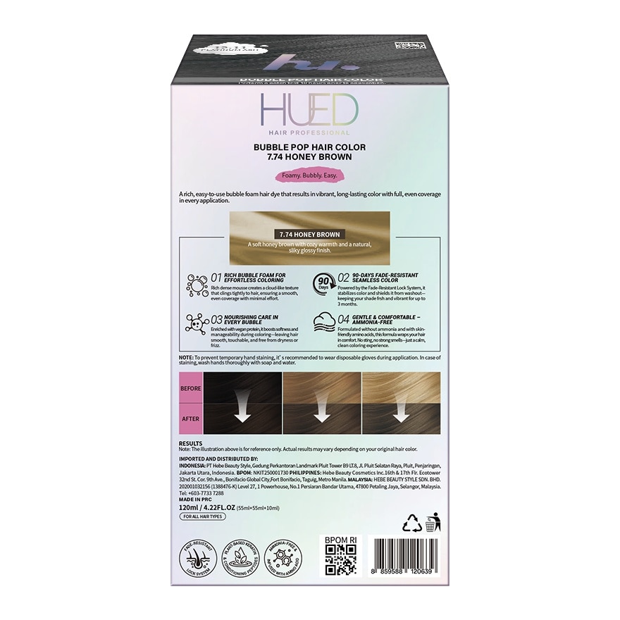 Bubble Pop Hair Color 7.74 Honey Brown 1's