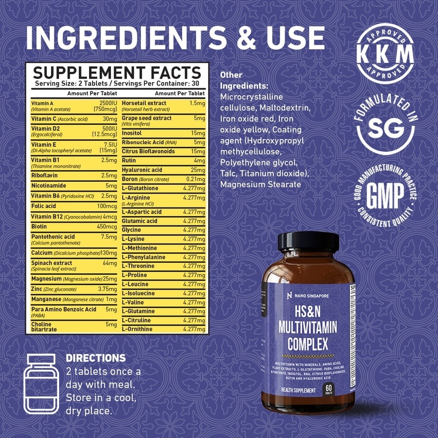 Hair Skin & Nails Multivitamin Complex 60s