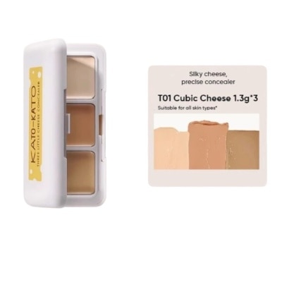 KATO-KATO Cubic Cheese Concealer Three Color Concealer Palette 1.3g