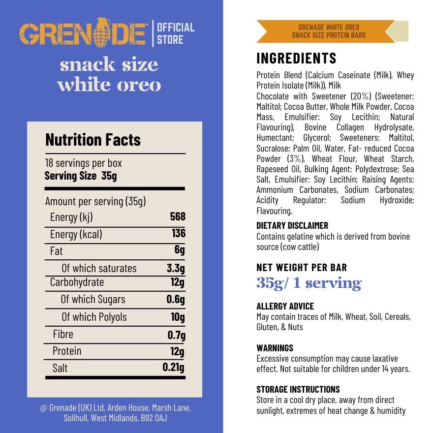 Protein Bar Oreo White 35G