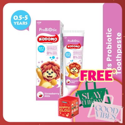 KODOMO Probiotic Toothpaste Strawberry Milk 60g (0.5-5Yrs)