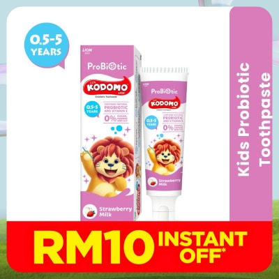 KODOMO Probiotic Toothpaste Strawberry Milk 60g (0.5-5Yrs)