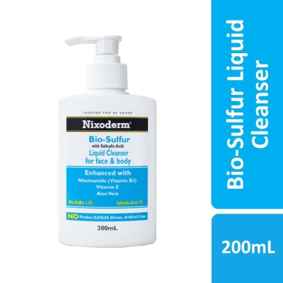 NIXODERM - Bio-Sulfur with Salicylic Acid Liquid Cleanser For Face & Body 200ml