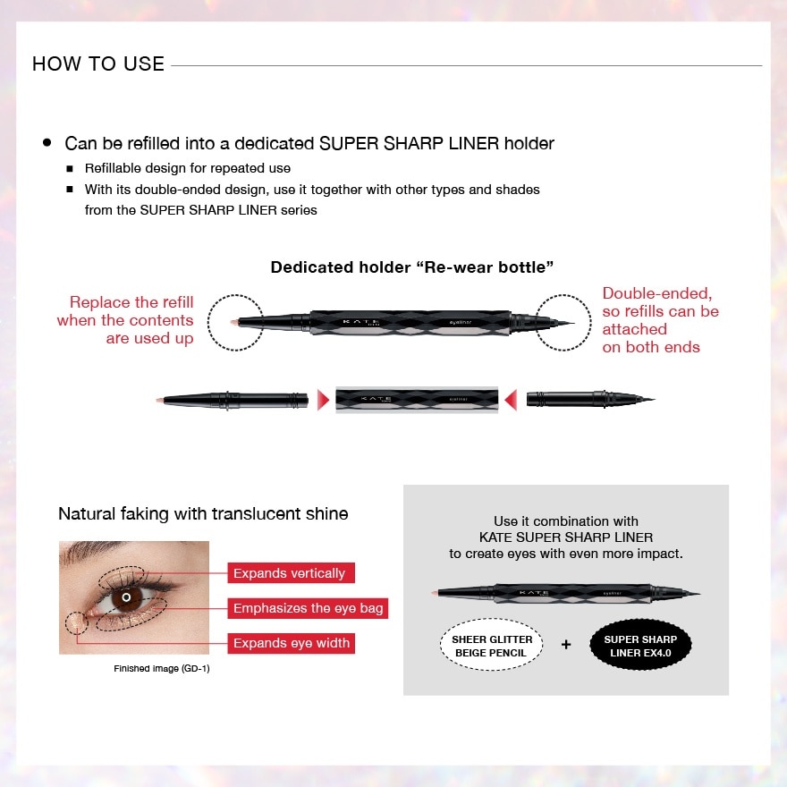 Super Sharp Liner Glitter Pencil Pink-1 refill