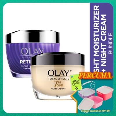 OLAY - Total Effect Night Cream 50g + Retinol Moisturizer 50g
