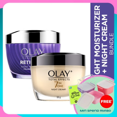 OLAY Total Effect Night Cream 50g + Retinol Moisturizer 50g