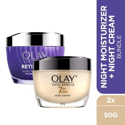 OLAY Total Effect Night Cream 50g + Retinol Moisturizer 50g