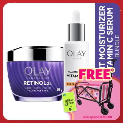 OLAY Vitamin C Serum 30ml + Retinol Moisturizer 50g