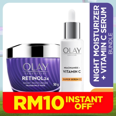 OLAY Vitamin C Serum 30ml + Retinol Moisturizer 50g