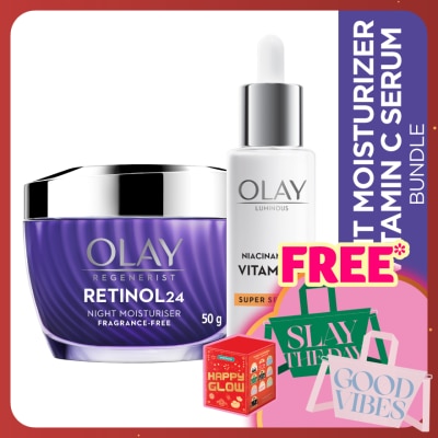 OLAY Vitamin C Serum 30ml + Retinol Moisturizer 50g