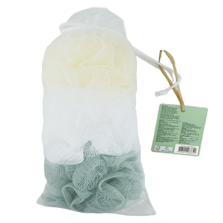Nylon Body Puff 3 Pieces Pack 3s