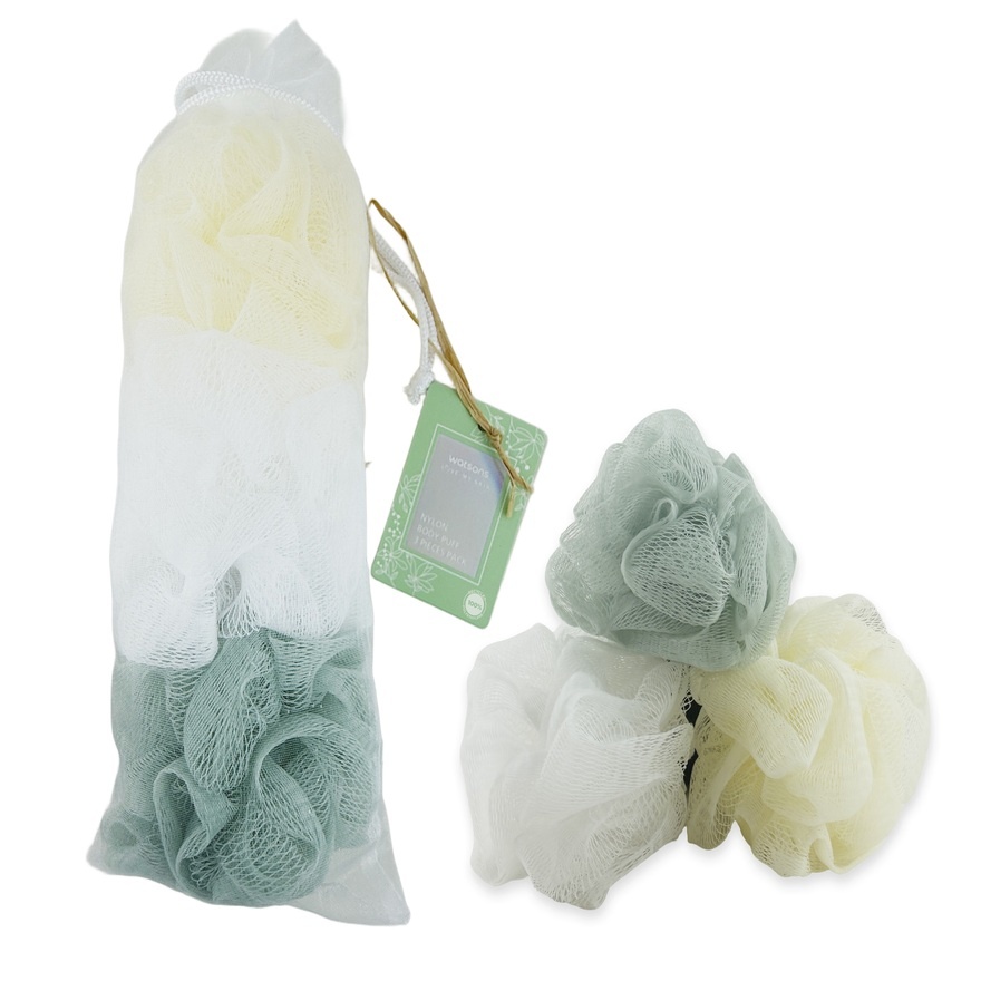 Nylon Body Puff 3 Pieces Pack 3s