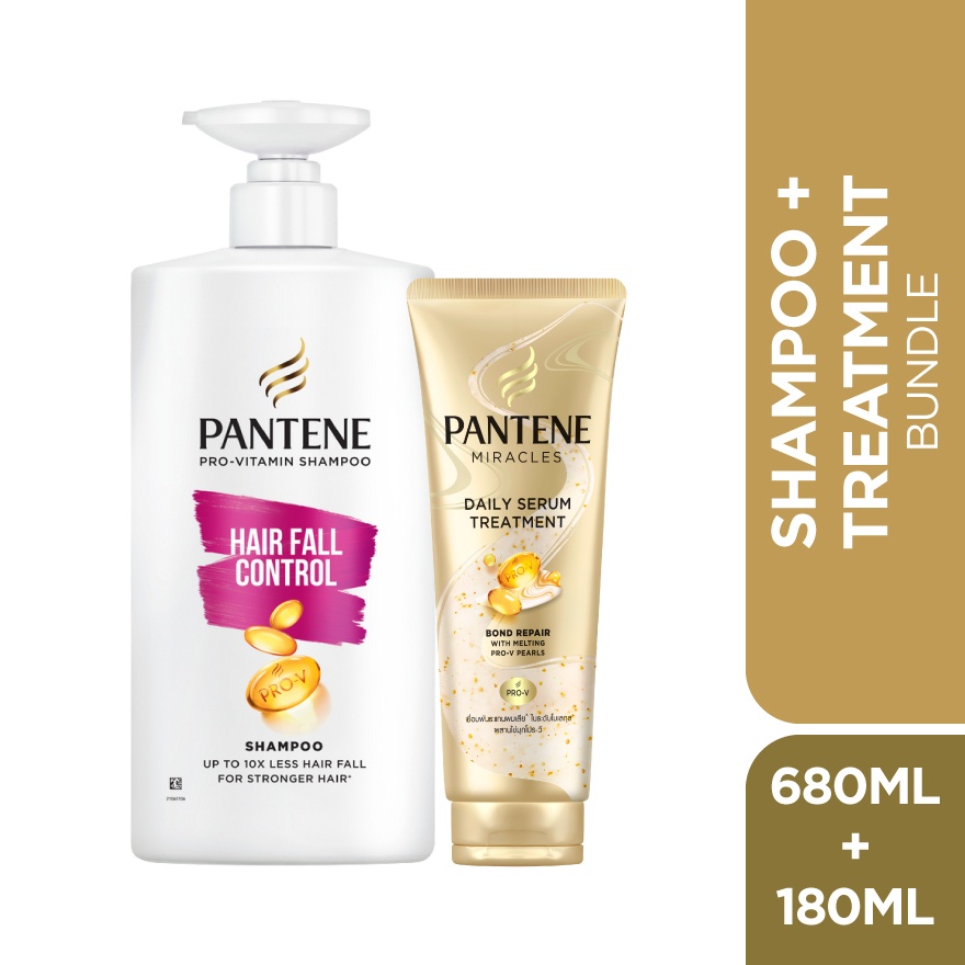 Hair Fall Control Shampoo 680ml + Miracles Daily Treatment Serum 180ml