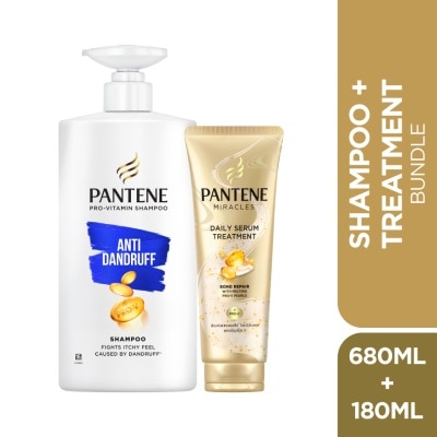 PANTENE - Anti Dandruff Shampoo 680ml + Miracles Daily Treatment Serum 180ml