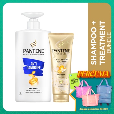 PANTENE Anti Dandruff Shampoo 680ml + Miracles Daily Treatment Serum 180ml