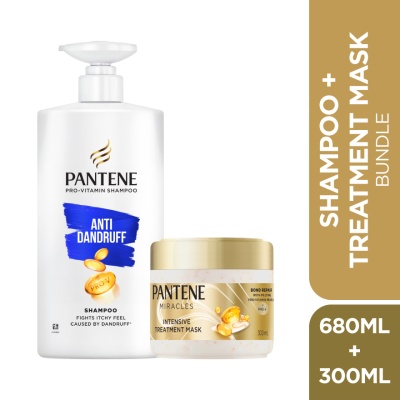 PANTENE - Anti Dandruff Shampoo 680ml + Miracles Intensive Treatment Mask 300ml image