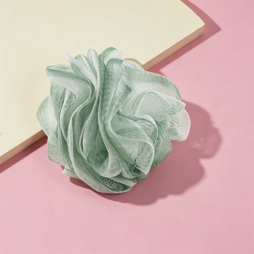 2-Tone Nylon Body Puff with Organza Bag 1s