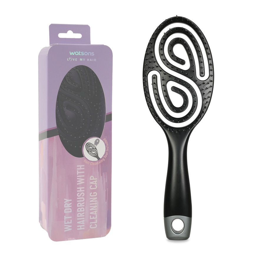 Wet Dry Hairbrush with Cleaning Cap 1s