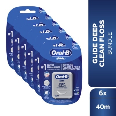 ORAL-B Glide Deep Clean Floss Cool Mint 40m X6