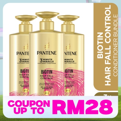 PANTENE 3MM Biotin Strength Conditioner 480ml X3