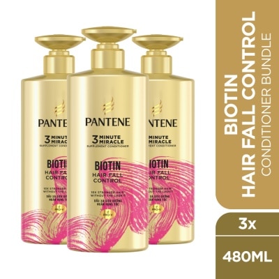 PANTENE 3MM Biotin Strength Conditioner 480ml X3
