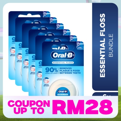 ORAL-B Essential Waxed Dental Floss 50mX6