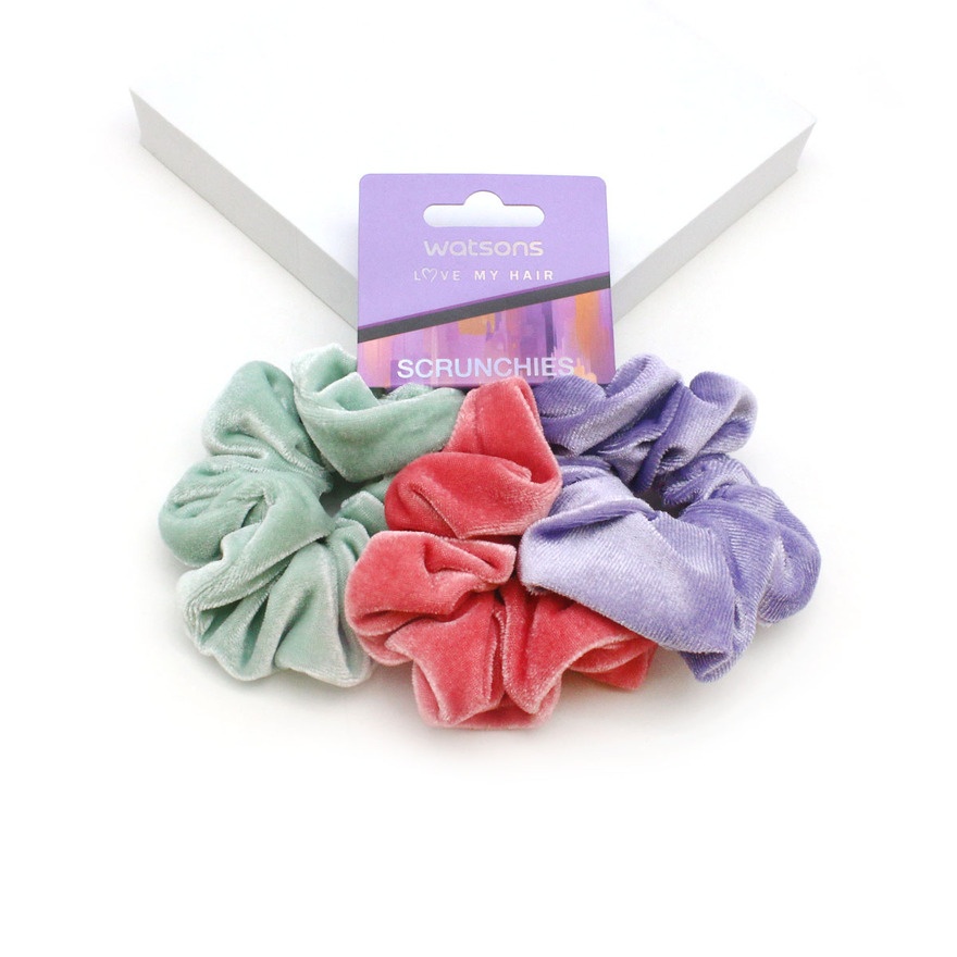 Velvet Pastel Scrunchie 3s