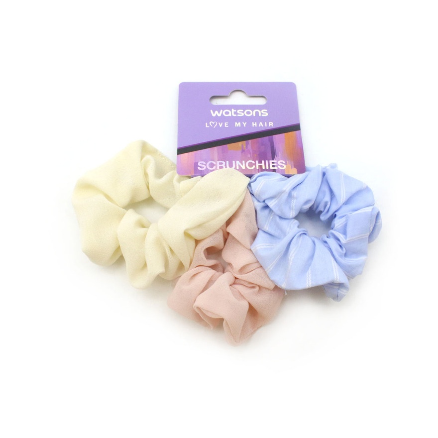 Pastel Satin Scrunchie 3s