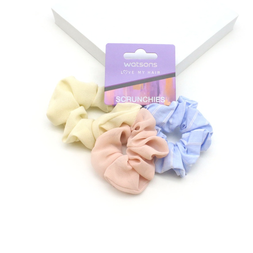 Pastel Satin Scrunchie 3s