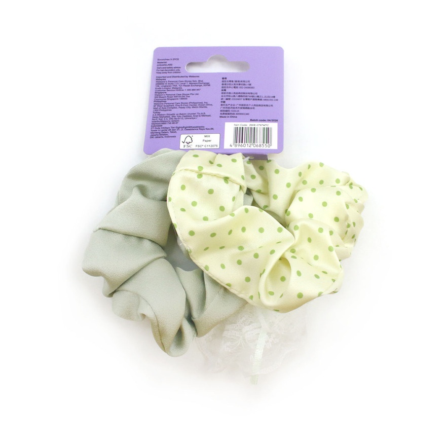 Pearl Lace Accent Scrunchie 3s