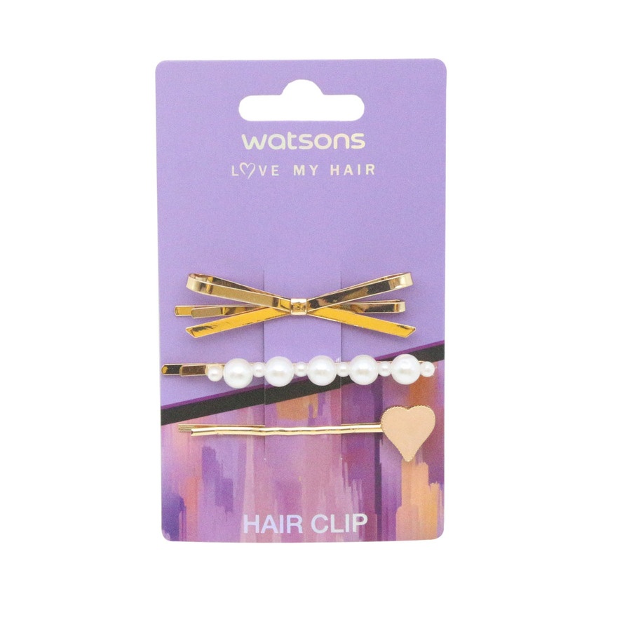 Pearl & Bow Hair Clip Set 3s