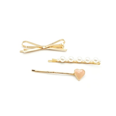 WATSONS - Pearl & Bow Hair Clip Set 3s