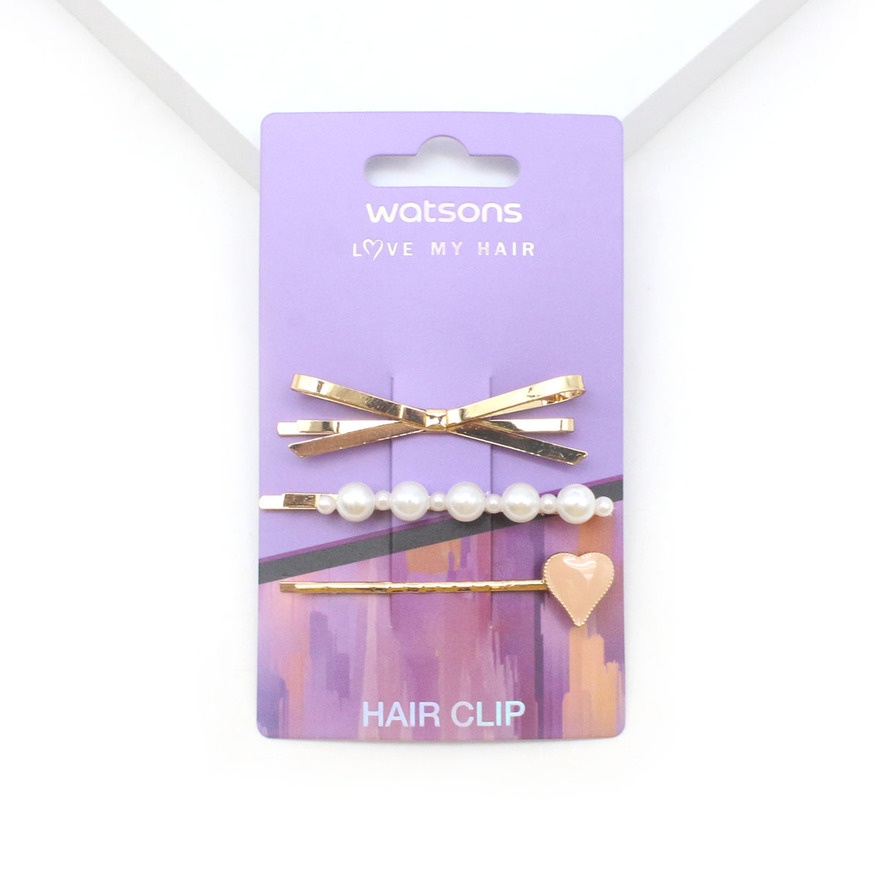 Pearl & Bow Hair Clip Set 3s