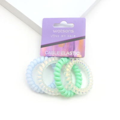 WATSONS - Glossy Blue Cable Hair Tie Set 4s