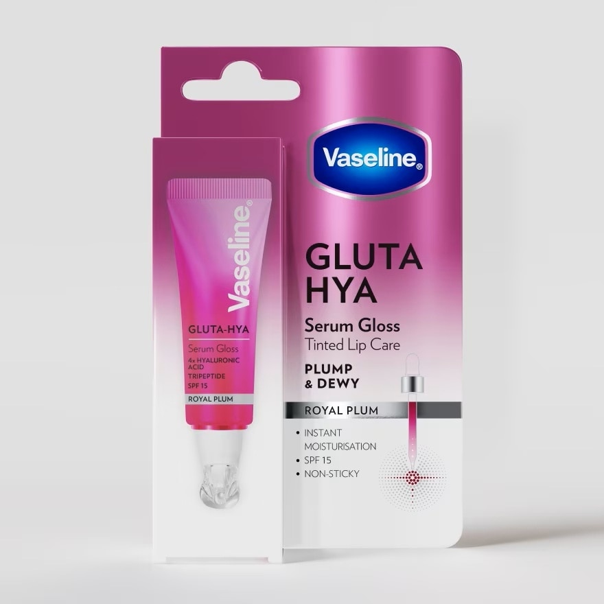 Gluta Hya Serum Gloss Tinted Lip Care Royal Plum 10ml