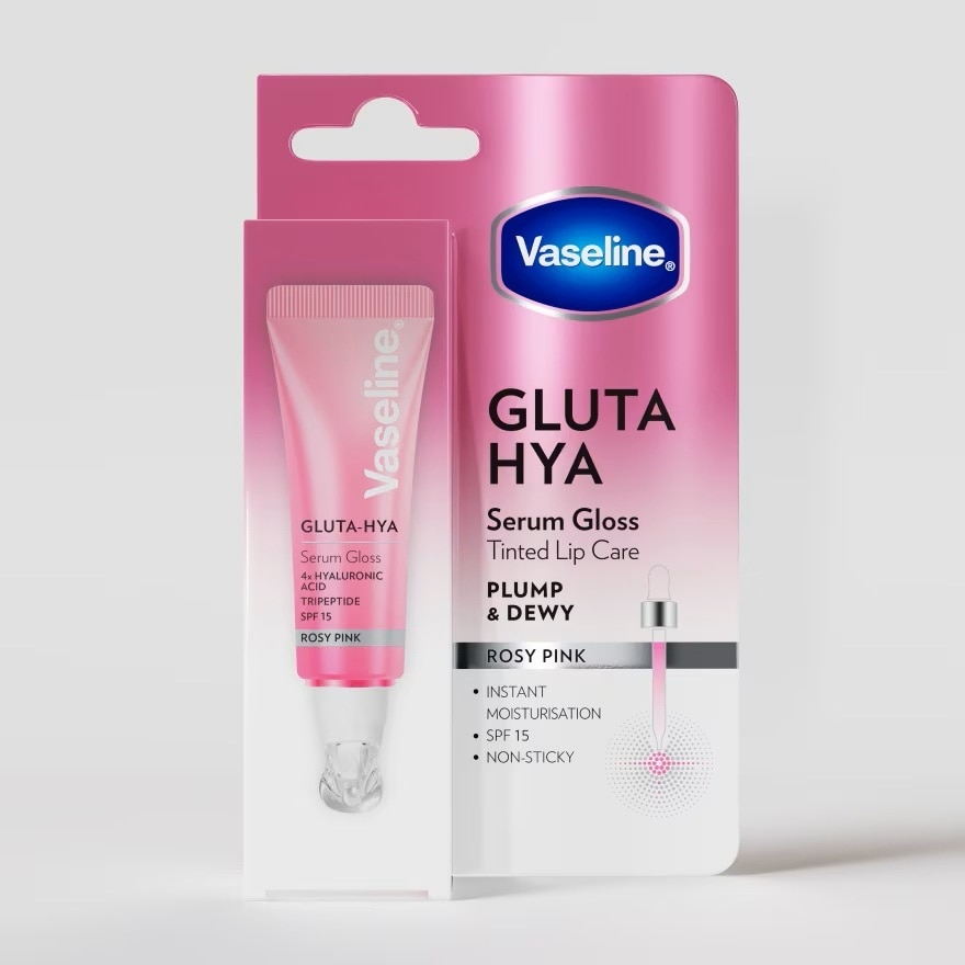 Gluta Hya Serum Gloss Tinted Lip Care Rosy Pink 10ml