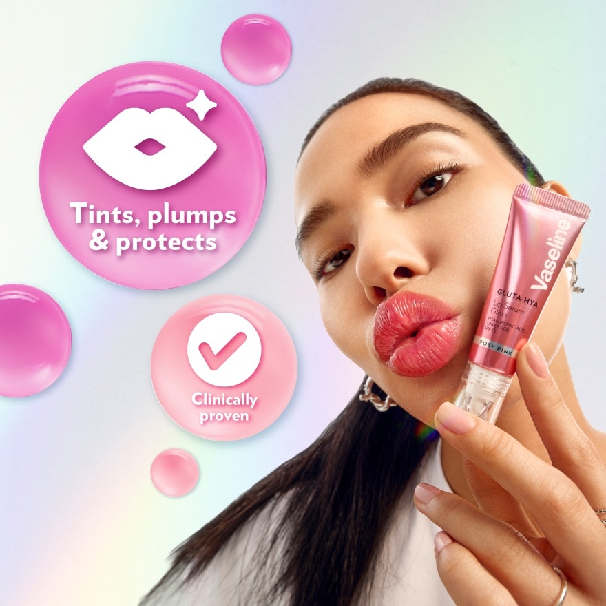 Gluta Hya Serum Gloss Tinted Lip Care Rosy Pink 10ml