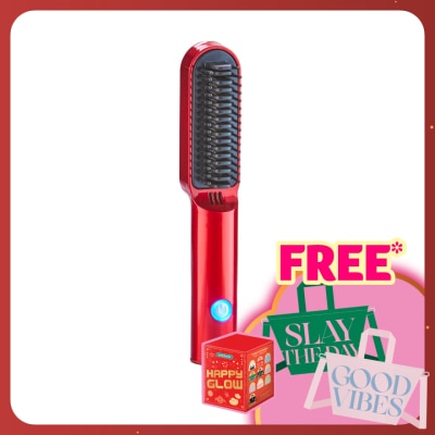 BLOSSOM BEAUTY USB Charm Hair Styler Red ( Straight/Wavy )