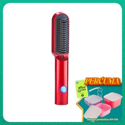 BLOSSOM BEAUTY - USB Charm Hair Styler Red ( Straight/Wavy )