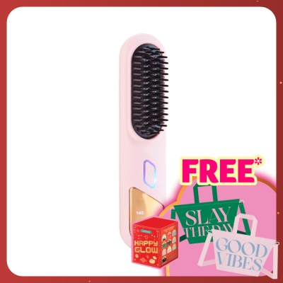 BLOSSOM BEAUTY USB Charm Hair Styler Pink ( Straight/Wavy )