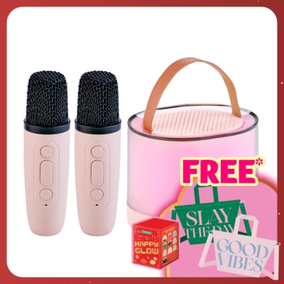 BLOSSOM UNION USB LED Light Karaoke Set Pink 2 Microphone